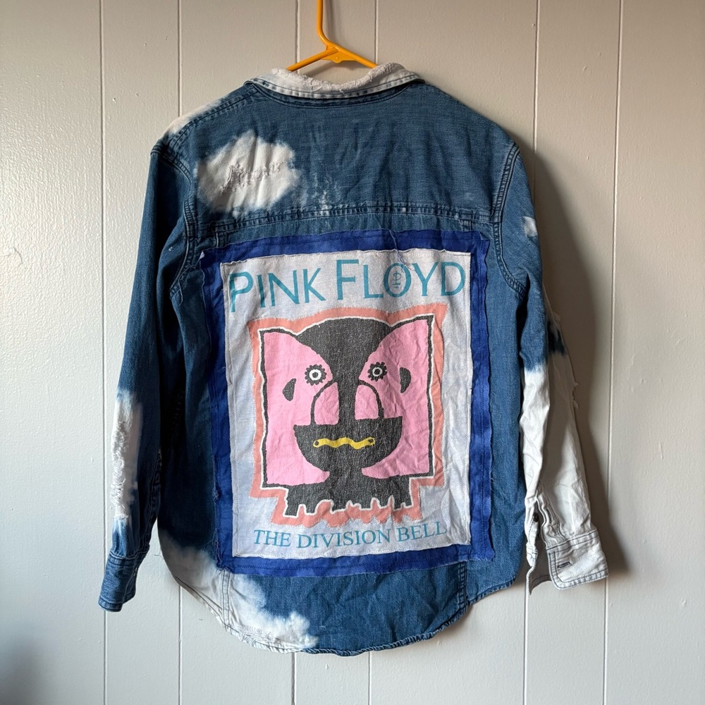 Pink Floyd Upcycled Denim Shirt